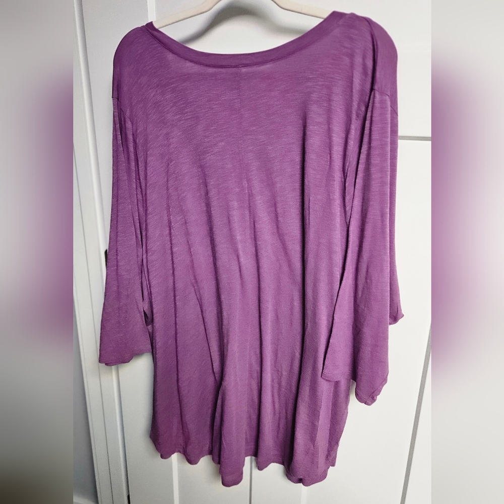 Torrid Lavender Button-Front Blouse - image 4